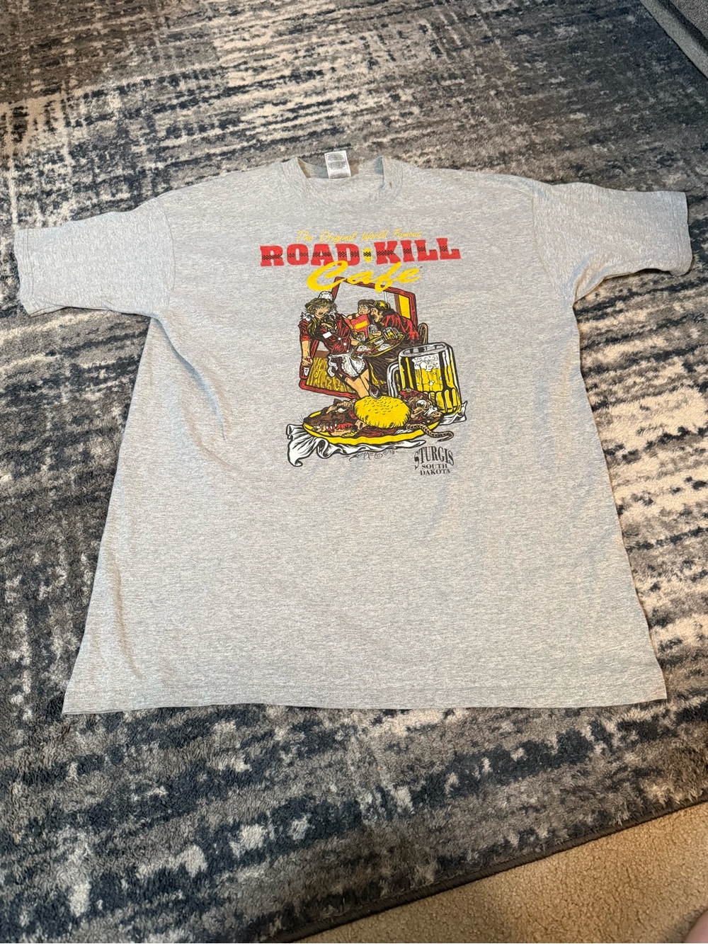 Vintage 1998 Road Kill Cafe Sturgis SD Men's XXL Graphic Print T-Shirt